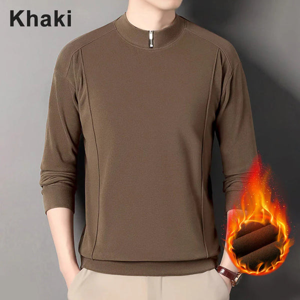 Men's Long Sleeve Pullover with Zipper Neck