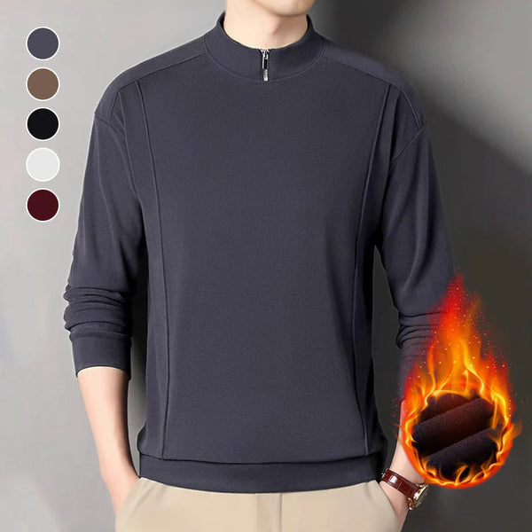 Men's Long Sleeve Pullover with Zipper Neck